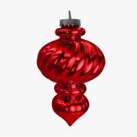 Елочная игрушка Сосулька цвет красный 30 см
