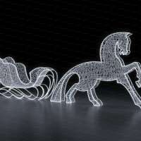 Световая фигура Конь с санями