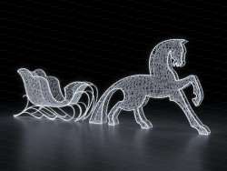 Световая фигура Конь с санями Световая фигура Конь с санями