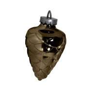 Елочная игрушка Шишка цвет титановый 25 см