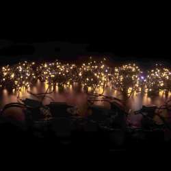 Светодиодная гирлянда 5 Нитей по 20 м, мерцание, тёплая белая, чёрный провод Светодиодная гирлянда 5 Нитей по 20 м, мерцание, тёплая белая, чёрный провод