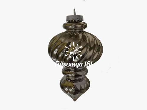 Елочная игрушка Сосулька цвет титановый 30 см