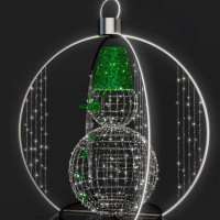 Световая фигура Снеговик в шаре