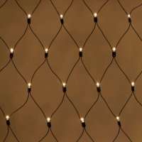 Светодиодная сетка, статика, черный провод 2*2 м, теплый белый