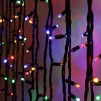 Светодиодная гирлянда нить 20м динамика черный провод ПВХ