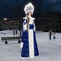 Световая фигура Снегурочка в синей шубе