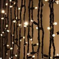 Светодиодная гирлянда нить 20м динамика черный провод ПВХ