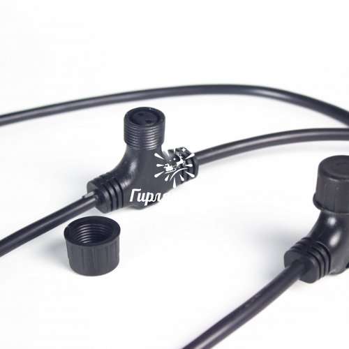 Шина, 2 pin, Т-коннектор, 50 м, 63 разъема, чёрный