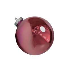 Новогодний шар глянцевый розовый